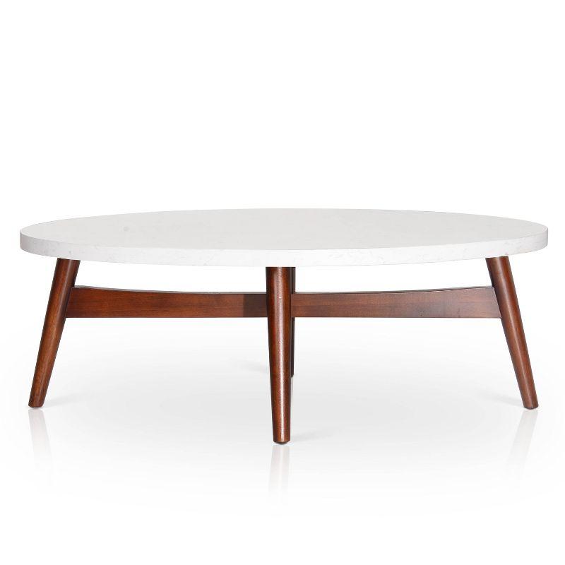 Serena Silverstone Oval Cocktail Table White - Steve Silver