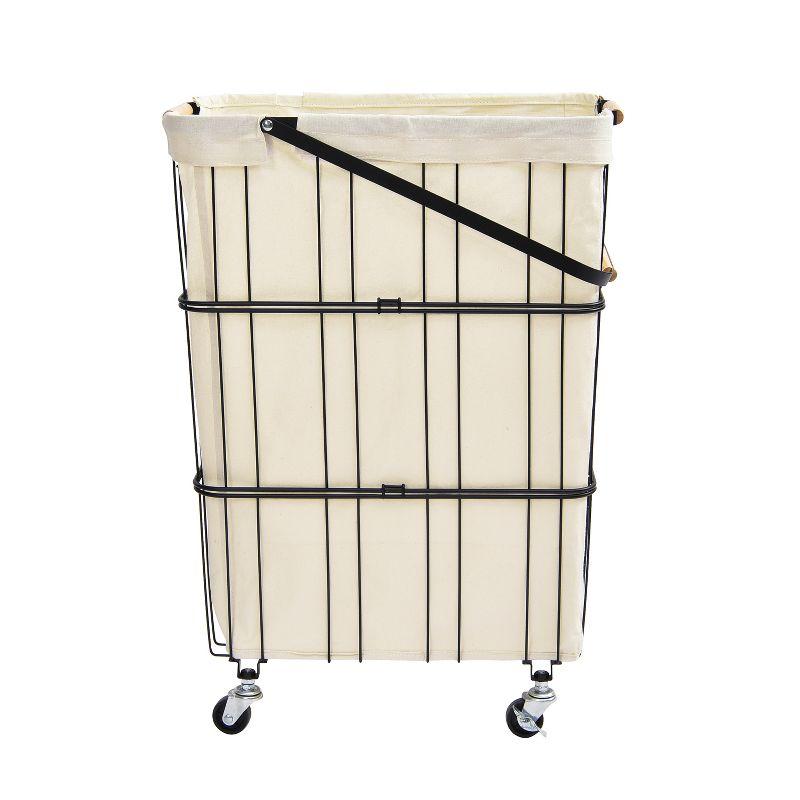 Oceanstar Mobile Rolling Storage Laundry Basket Cart with Handle