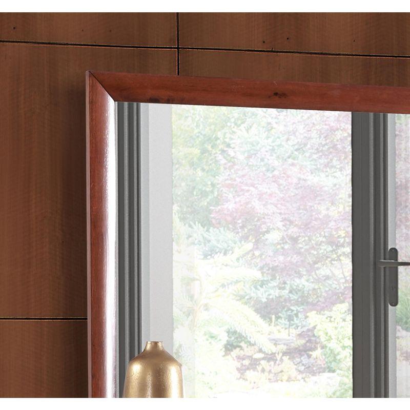 Passion Furniture Marilla 35 in. x 39 in. Modern Rectangle Framed Cherry Dresser Mirror