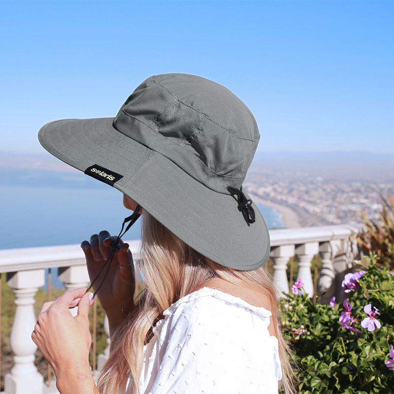 Solaris Unisex Wide Brim UV Sun Protection Hat for Adults, Suit for Outdoor Garden Hiking Safari Beach Travel, Gray