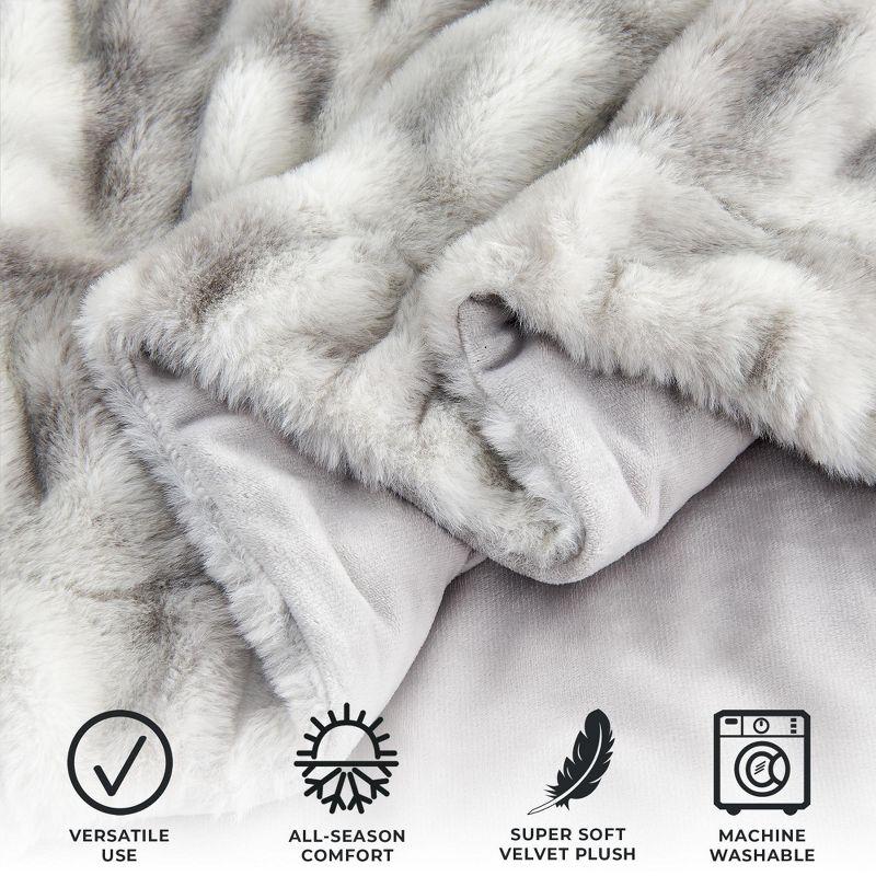 50" x 60" Reversible Faux Fur Throw Blanket - Great Bay Home