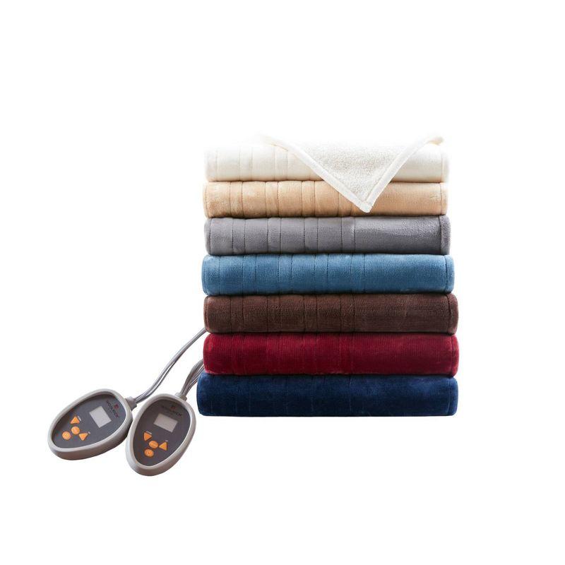 Woolrich Woolrich Heated Plush to Berber Blanket,Sapphire Blue,Twin