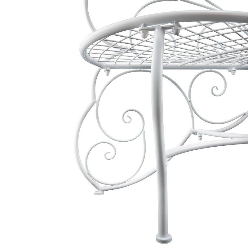38" x 62" Metal Butterfly Outdoor Bench White - Alpine Corporation: Weather-Resistant, Garden Seating