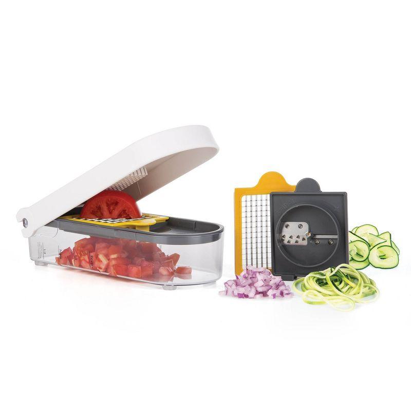 Prepworks Veggie Chopper Dicer and Spiralizer: Manual Food Chopper with Container, 3 Blades, Dishwasher-Safe