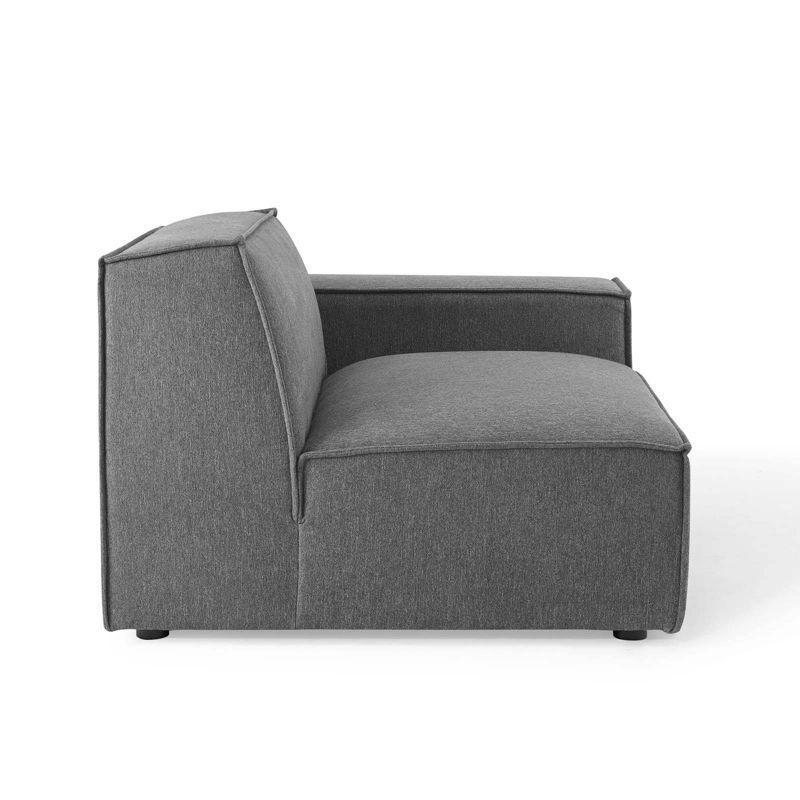 4pc Restore Sectional Sofa Charcoal - Modway: Modern Upholstered Modular Furniture Set with Ottoman