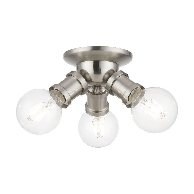 Livex Lighting Lansdale 3 - Light Flush Mount in  Brushed Nickel