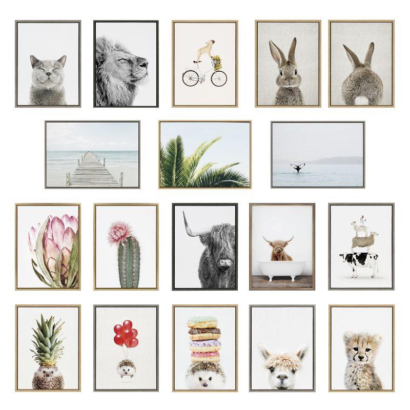 Kate and Laurel Sylvie Lone Joshua Tree Framed Canvas by Amy Peterson Art Studio, 18x40, Bright Gold