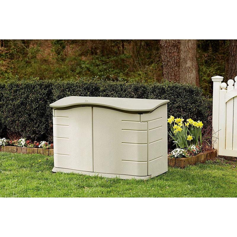 Rubbermaid 4 ft. W x 2 ft. D Plastic Horizontal Garbage Shed