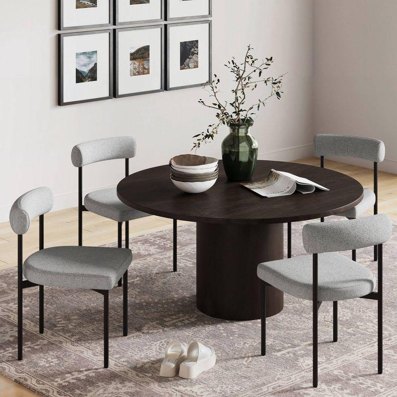 4-Piece Upholstered Metal Stool