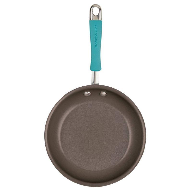 Turquoise Aluminum Nonstick 8.5-Inch Frying Pan with Silicone Handle