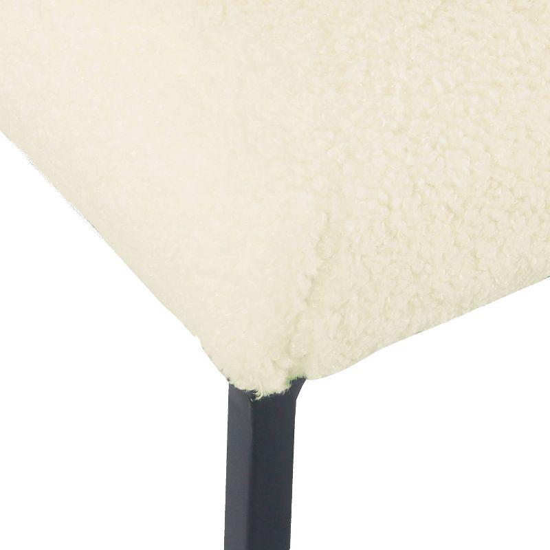 Small Decorative Ottoman Faux Sheepskin Cream - HomePop