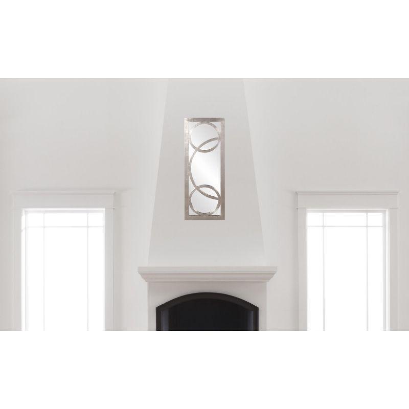 Rectangle Dynasty Decorative Wall Mirror Silver - Howard Elliott: Modern Style, Swirl Accents, No Assembly Required