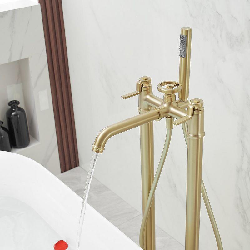 Floor Clawfoot Tub Faucet with Diverter