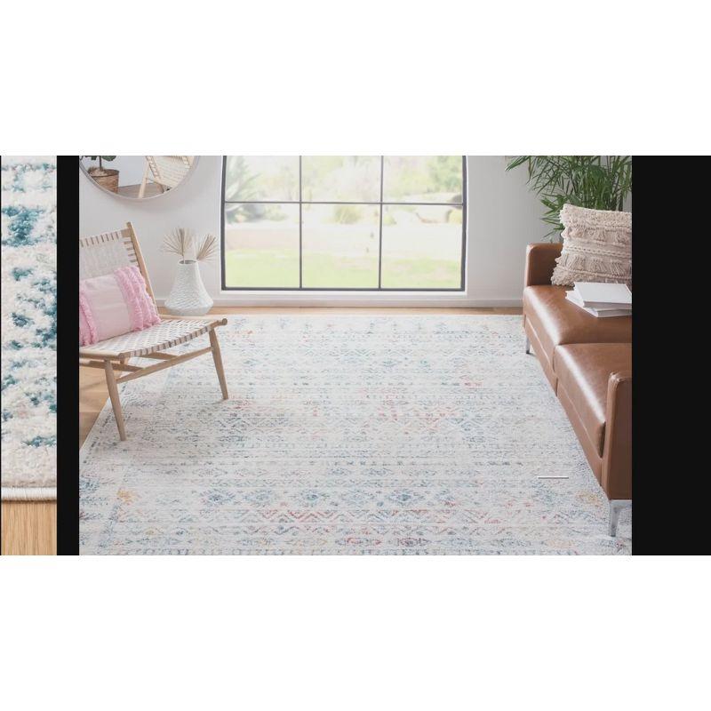 Ivory Boho-Chic Hand-Knotted 4'x6' Easy-Care Area Rug