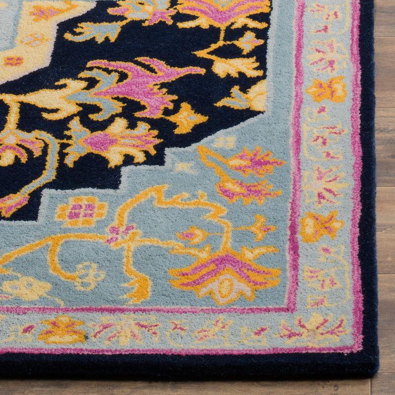 Bellagio BLG506 Hand Tufted Area Rug - Navy Blue/Multi - 5'x5' - Safavieh.