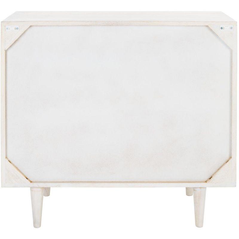 Zinnia 3 Drawer Chest - White Washed/Brass - Safavieh