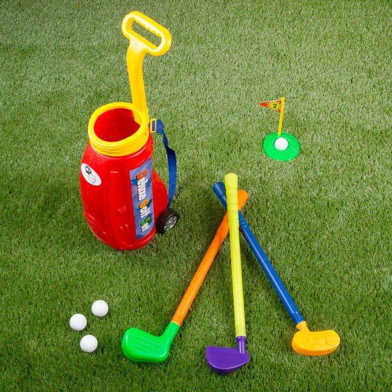 Toy Time Toddler Toy Golf Play Set with Plastic Bag, 2 Clubs, 1 Putter, 4 Balls, Putting Cup