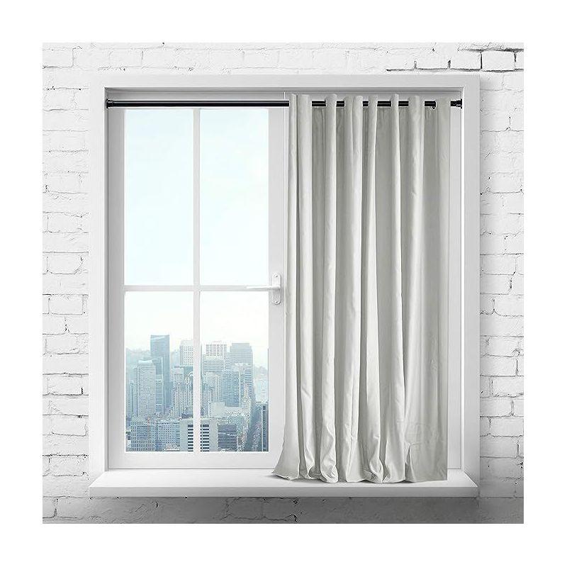 RoomDividersNow 48in - 80in - Adjustable Extension Curtain Rod, Silver (No Brackets)