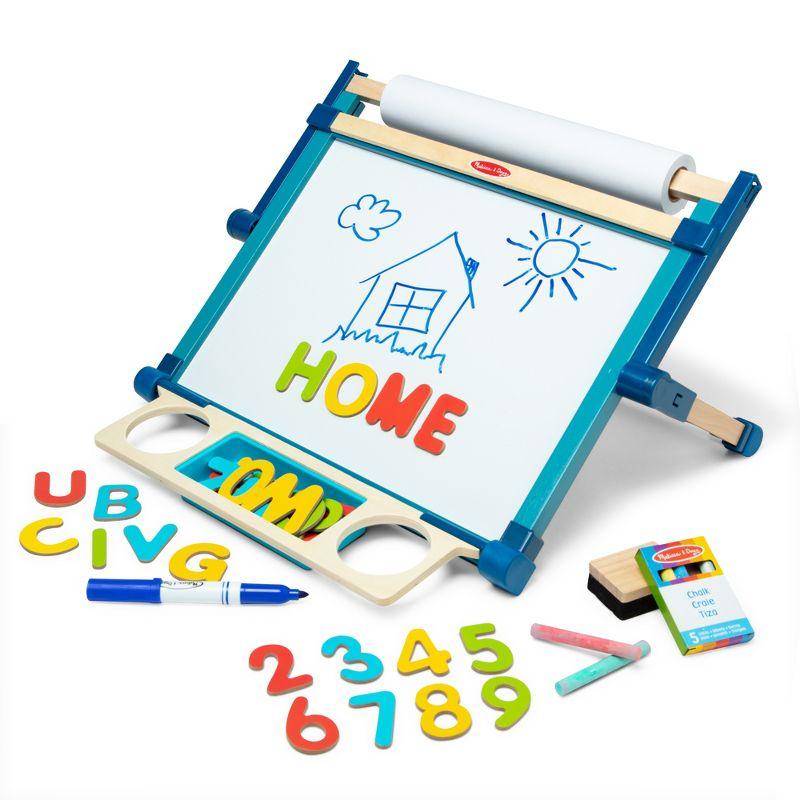 Double-Sided Magnetic Freestanding Tabletop Art Easel with Accessories