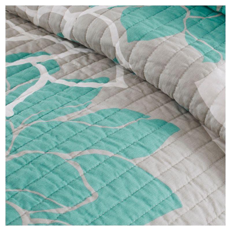 Lola Floral 6 Piece Reversible Cotton Quilt Set