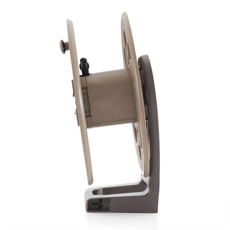 Suncast CPLSTA125B 125' Wall-Mounted Side Tracker Garden Hose Reel for 5/8" Hose with Guide for Patio or Garden, Dark Taupe