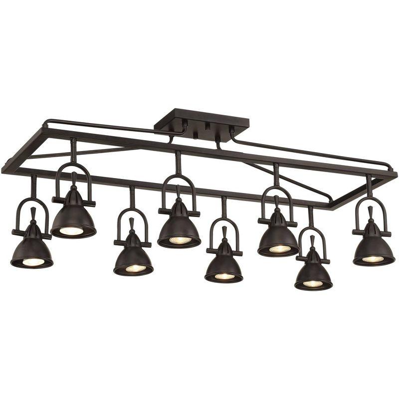 Kane 8-Head LED Swivel Cage Track Light in Brown Bronze Finish