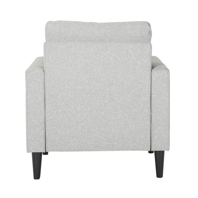 Wendy Arm Chair Polyester/Wood Black/Gray - LumiSource: Plush, Comfortable Reading & Living Room Seating