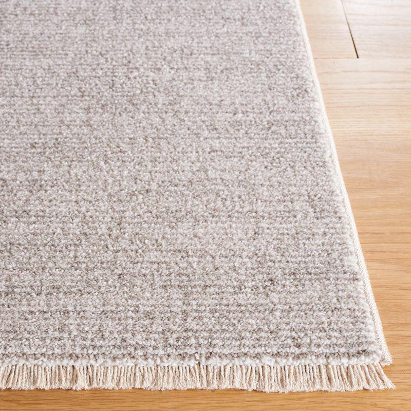 Lasa Light Grey Square Hand-Knotted Synthetic Rug