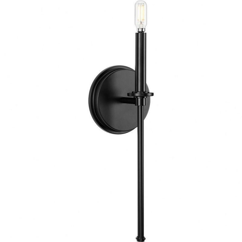 Elara Matte Black and Clear Glass Wall Sconce, 16.62"