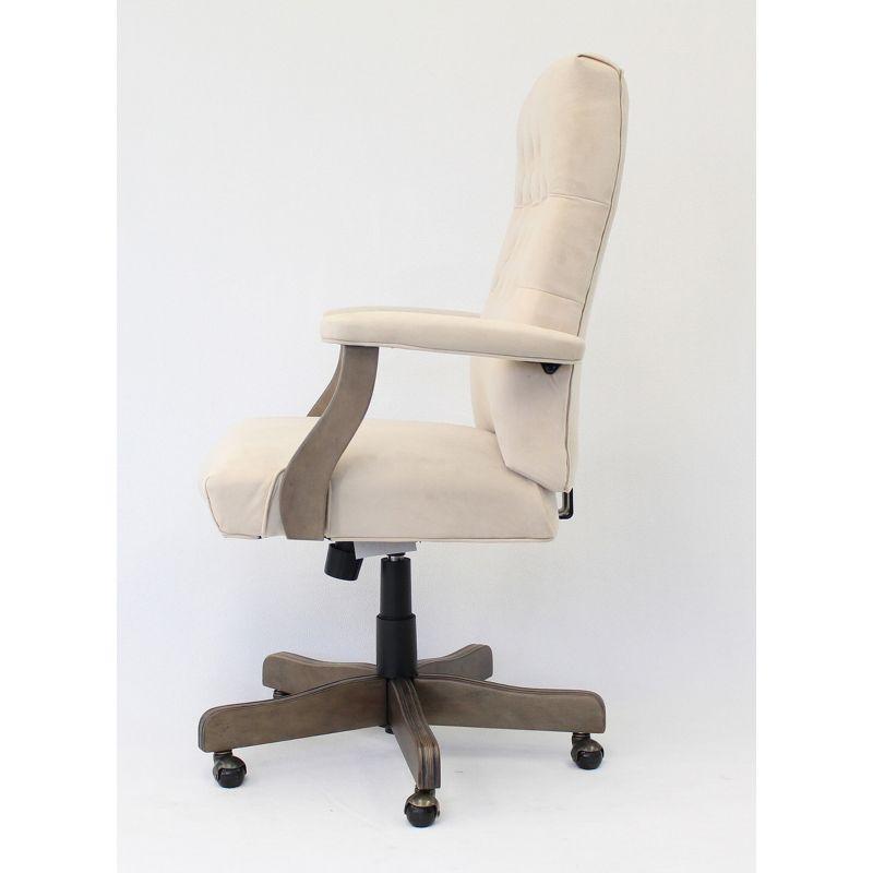 Traditional Executive Chair Beige: Swivel, Adjustable, Tufted - Boss Office Products
