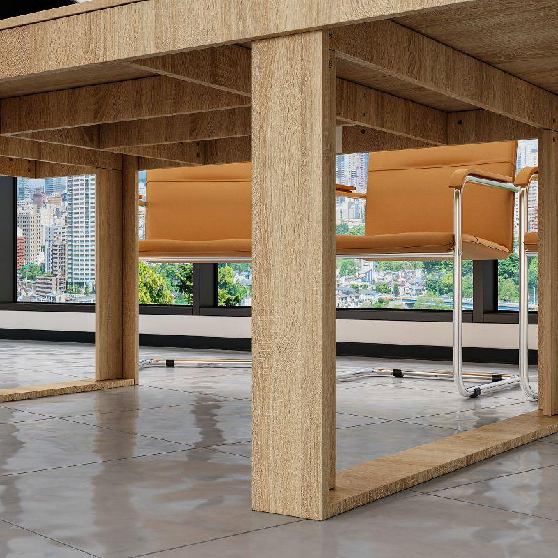 FUFU&GAGA Yellow Log Color Modern Desk For Conference Room Table Computer Desk