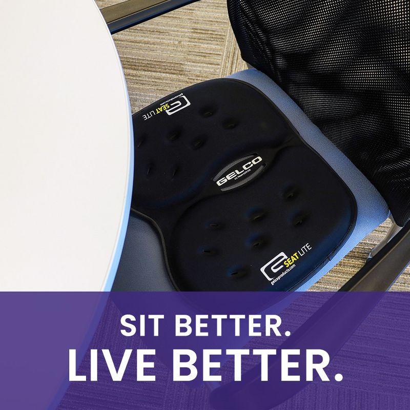 GSeat LITE - Travel Gel Foam Cushion, Relieves Tailbone Discomfort and Promotes Healthy Posture for Car, Commute, Airplane and Travel Comfort - Blue