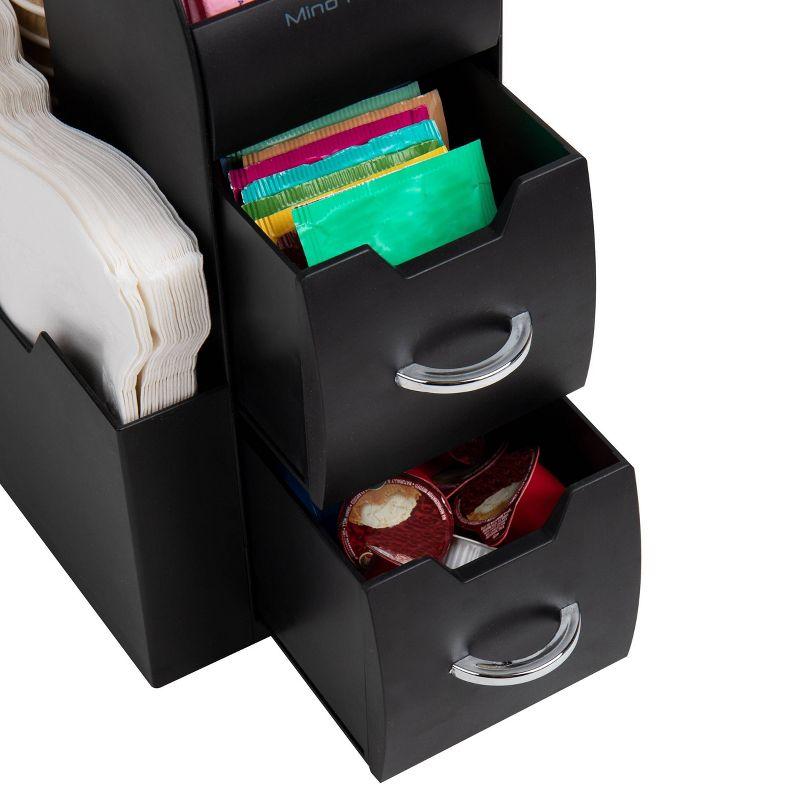 Mind Reader Cup and Condiment Station, Countertop Organizer, Coffee Bar, Kitchen, 5.35"L x 11.25"W x 11.15"H, 2-Pack