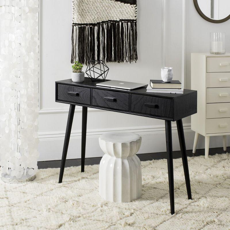 Albus 3 Drawer Console Table - CNS5701D - Black - Safavieh