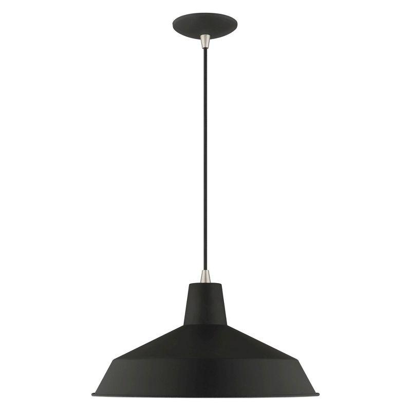 Livex Lighting Metal Shade 1 - Light Chandelier in  Black