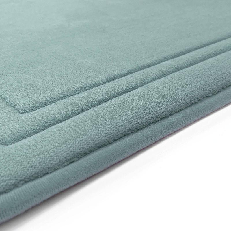 MICRODRY Quick Drying Framed Memory Foam Bath Mat/Runner with Skid Resistant Base