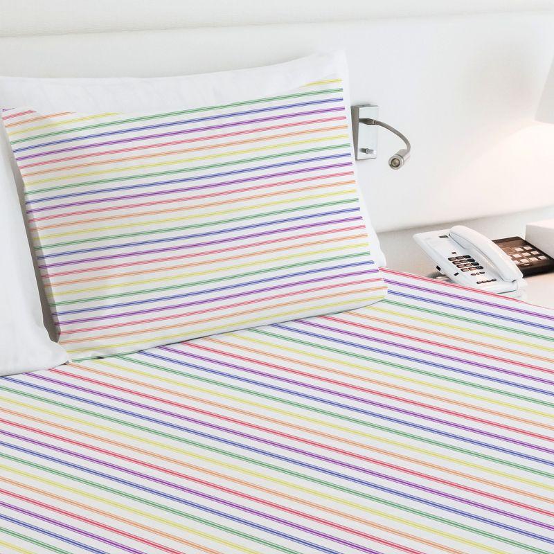 California Design Den Rainbow Stripe Twin Bed Sheets Set for College Dorms, Kids & Adults, Soft 100% Cotton