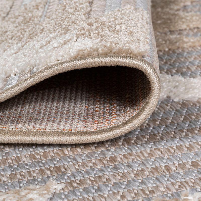 3'x5' Sumak High-Low Pile Neutral Diamond Kilim Indoor/Outdoor Area Rug, Beige/Gray - JONATHAN Y