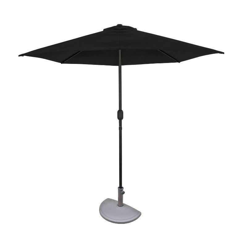 9' x 4.5' Lanai Half Patio Umbrella Black - Island Umbrella: Steel Frame, Water & UV Resistant