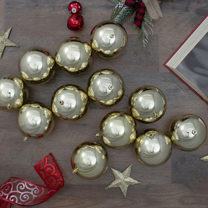 Northlight 12ct Shatterproof Shiny Christmas Ball Ornament Set 4" - Gold