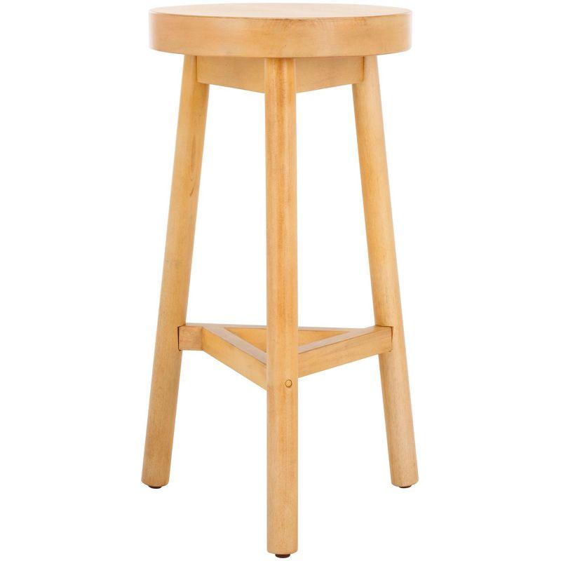 Natural Wood Backless Round Counter Stool