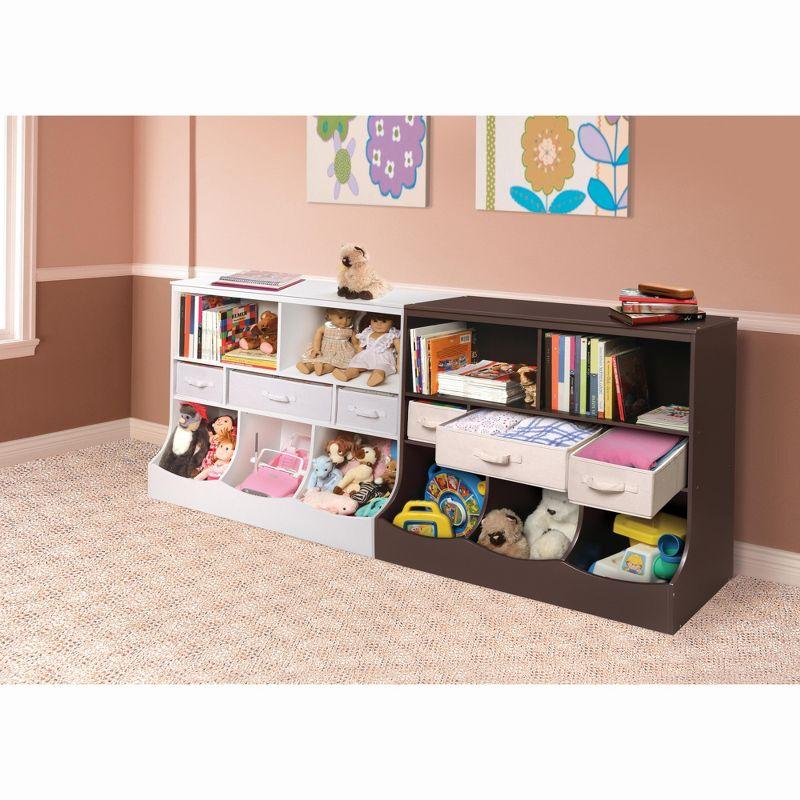 Badger Basket Combo Bin Storage Unit with Three Baskets - Espresso