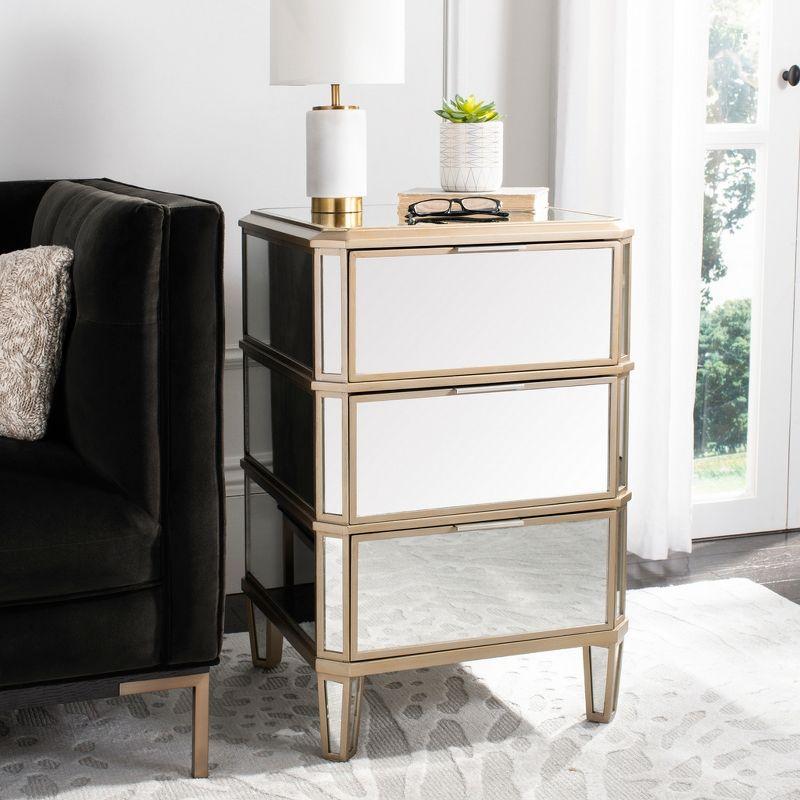 Giana 3 Drawer Nightstand - NST6601 - Mirror - Safavieh