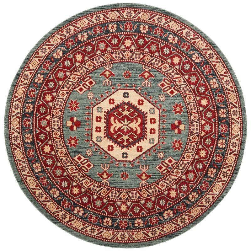 Ivory Round Hand-knotted Synthetic Easy Care Rug