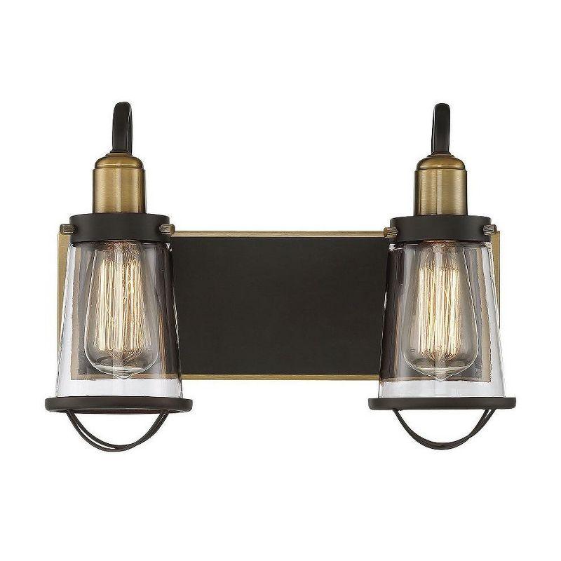 Savoy House Lansing 2 - Light Vanity in  English Bronze/Warm Brass
