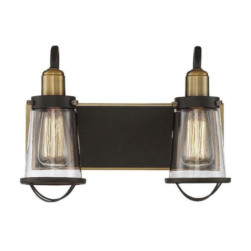 Lansing English Bronze & Warm Brass 2-Light Industrial Bath Bar