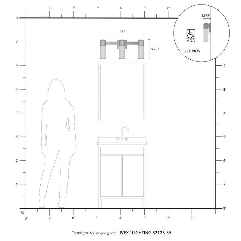 Livex Lighting Weston 3 - Light Vanity in  Polished Nickel