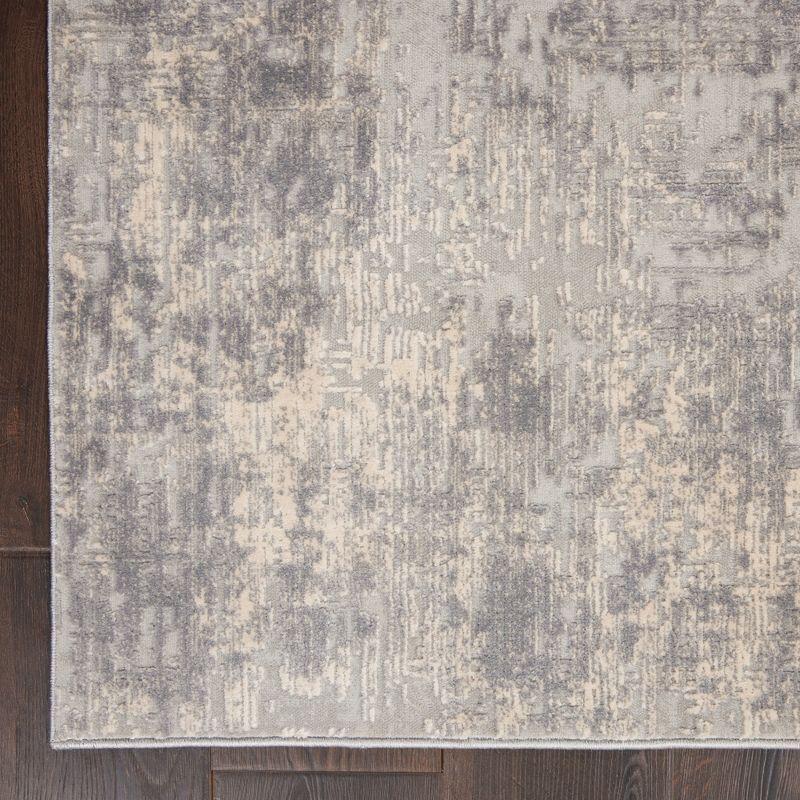 Nourison Rustic Textures Abstract Indoor Area Rug Ivory/Silver 5'3" x 7'3"