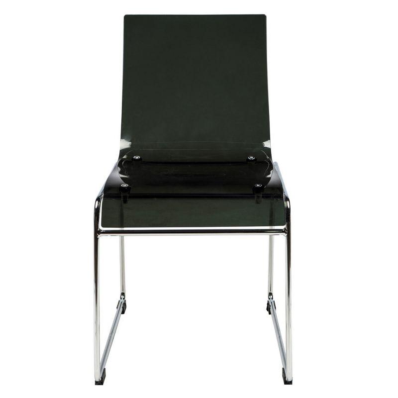 LeisureMod Lima Modern Acrylic Chair in Transparent Black