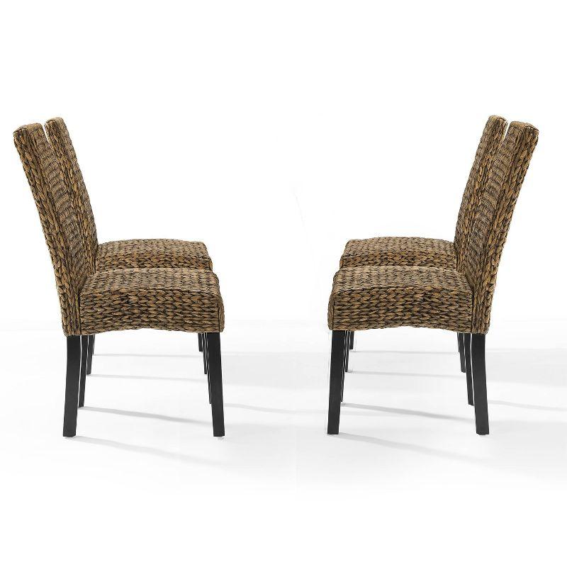 Set of 4 Edgewater Dining Chairs Seagrass/Dark Brown - Crosley